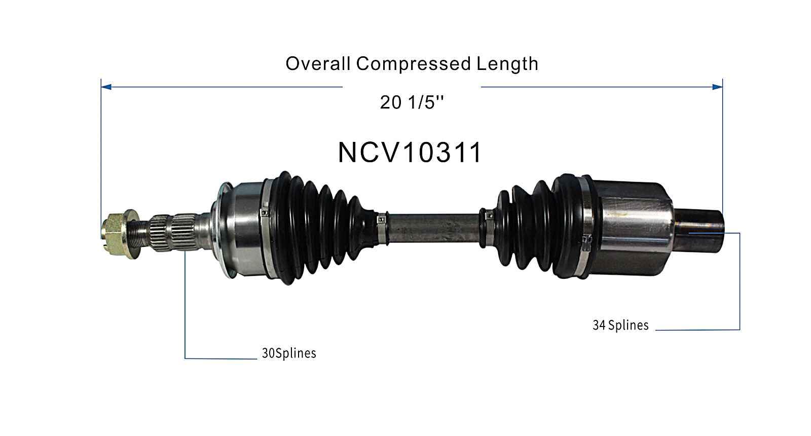 Amazon.com: GSP NCV10311 CV Axle Shaft Assembly for Select 2011-15